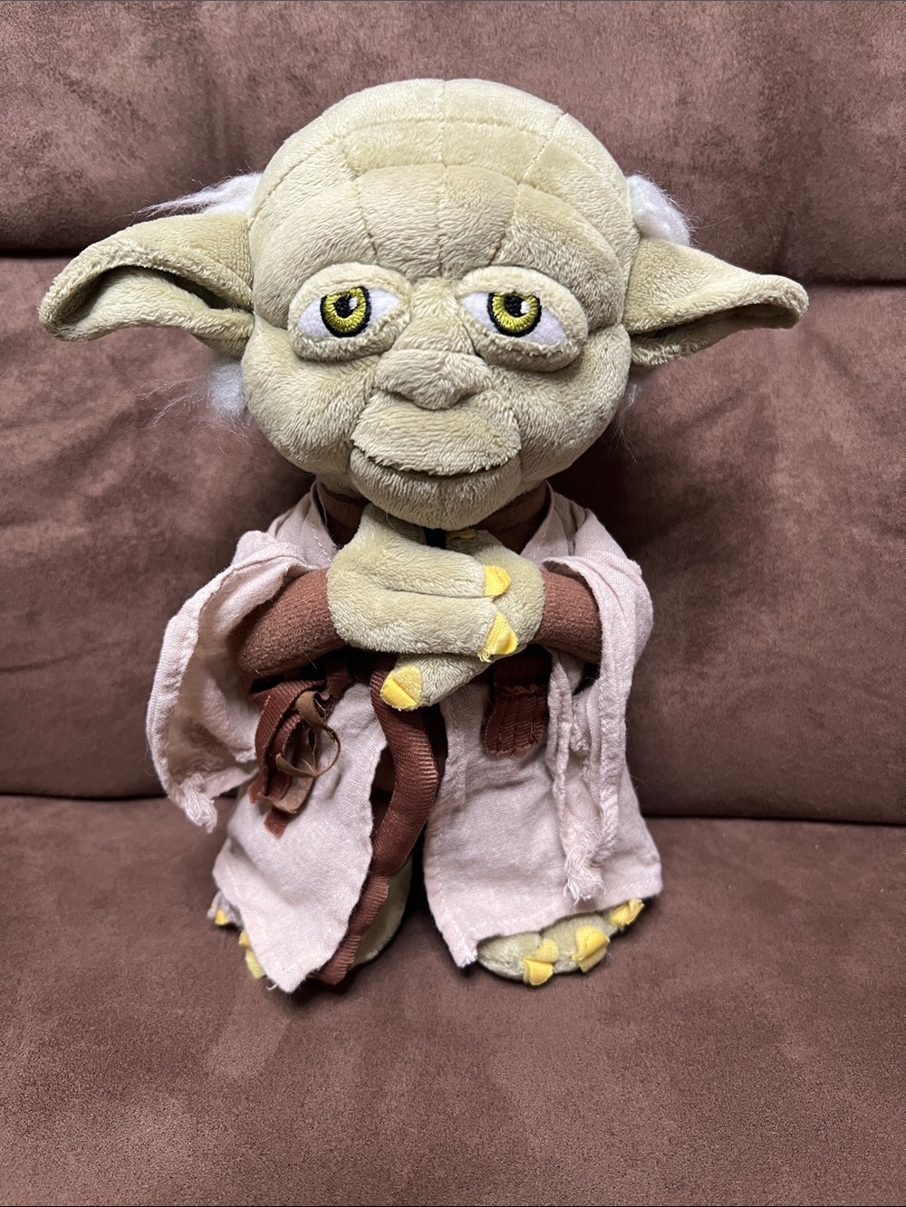 Disney Plush Jedi Master in Green with Brown Robe and Yellow Accents